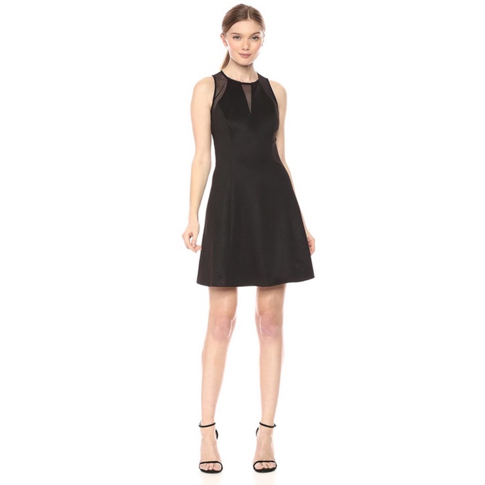 GUESS  Embossed Scuba Fit and Flare Dress